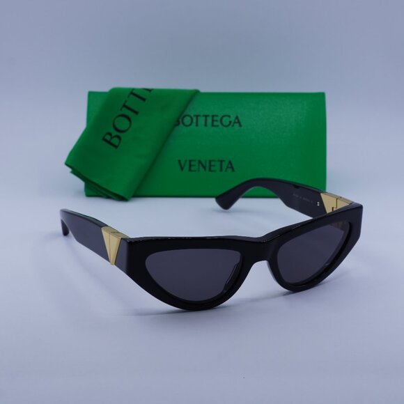 Bottega Veneta BV1176S 001 Cat Eye Sunglasses - Black/Grey - Picture 1 of 10